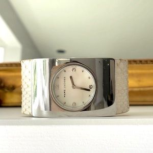 Marc Jacobs White Silver Genuine Leather Watch